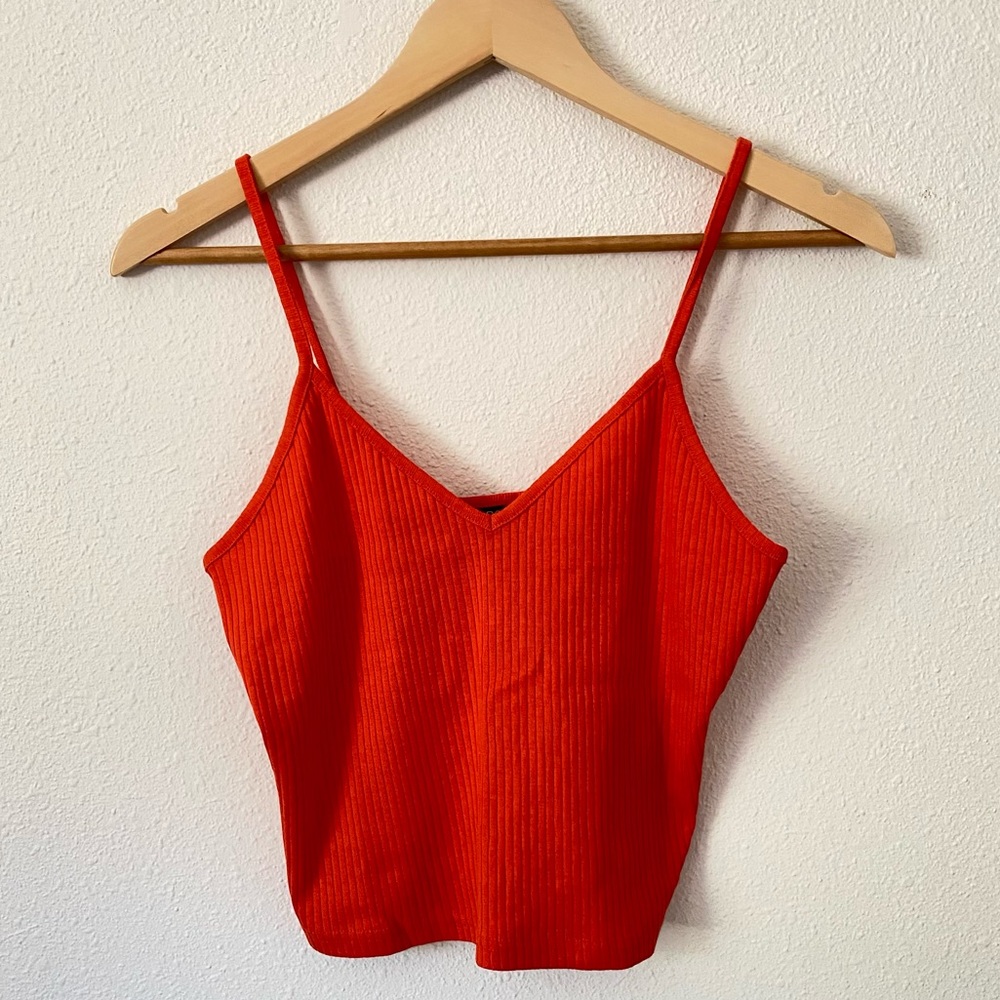 Orangey-Red Cropped Tank